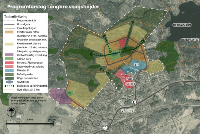 Kartbild från planförslaget långbro