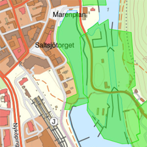 Bild på en karta som visar viken Maren i Södertälje. 