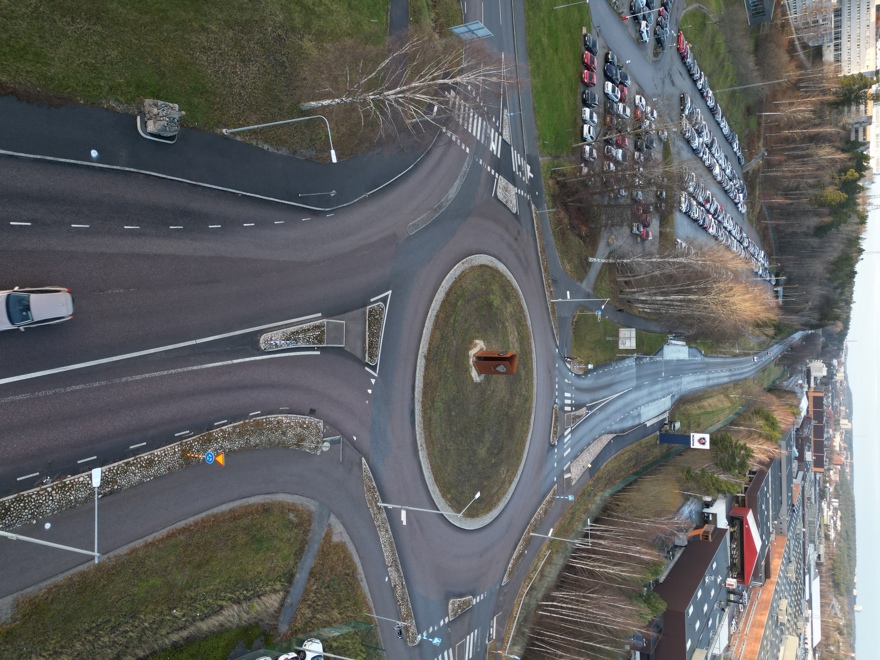 Bild på cirkulationsplatsen vid Nyköpingsvägen