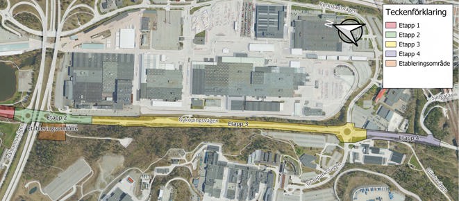 Karta över del av Nyköpingsvägen