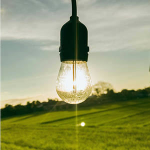 Bild på hängande glödlampa